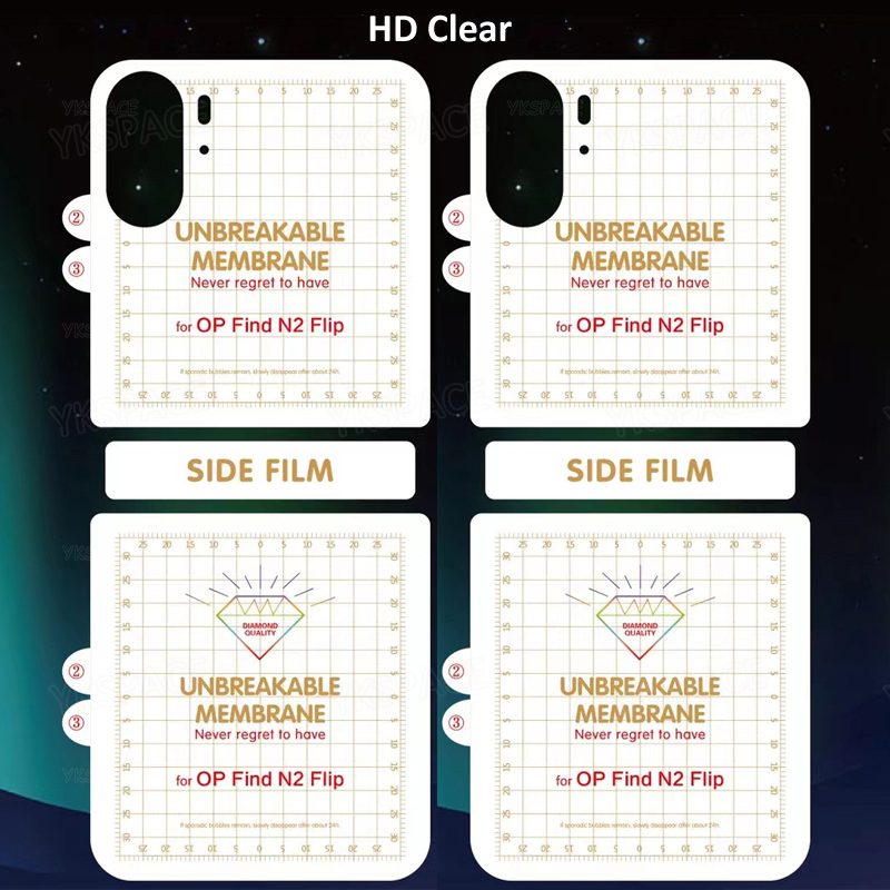 3 in 1 Front Back Matte Hydrogel Film For OPPO Find N2 N3 Flip 5G Soft Frosted HD Transparent Screen Protector Anti Fingerprint: pet / Dark Blue