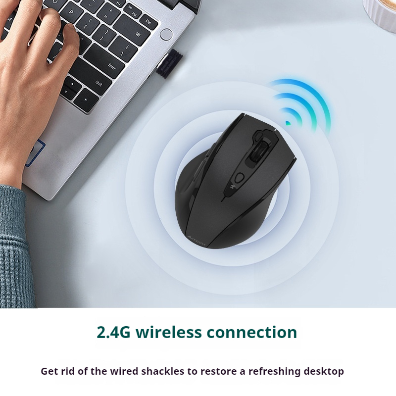 A4tech G10-810 Air2 Officially Authorized Silent Wireless Mouse Desktop Laptop Gaming E-Sport For Office And Home Large Hand