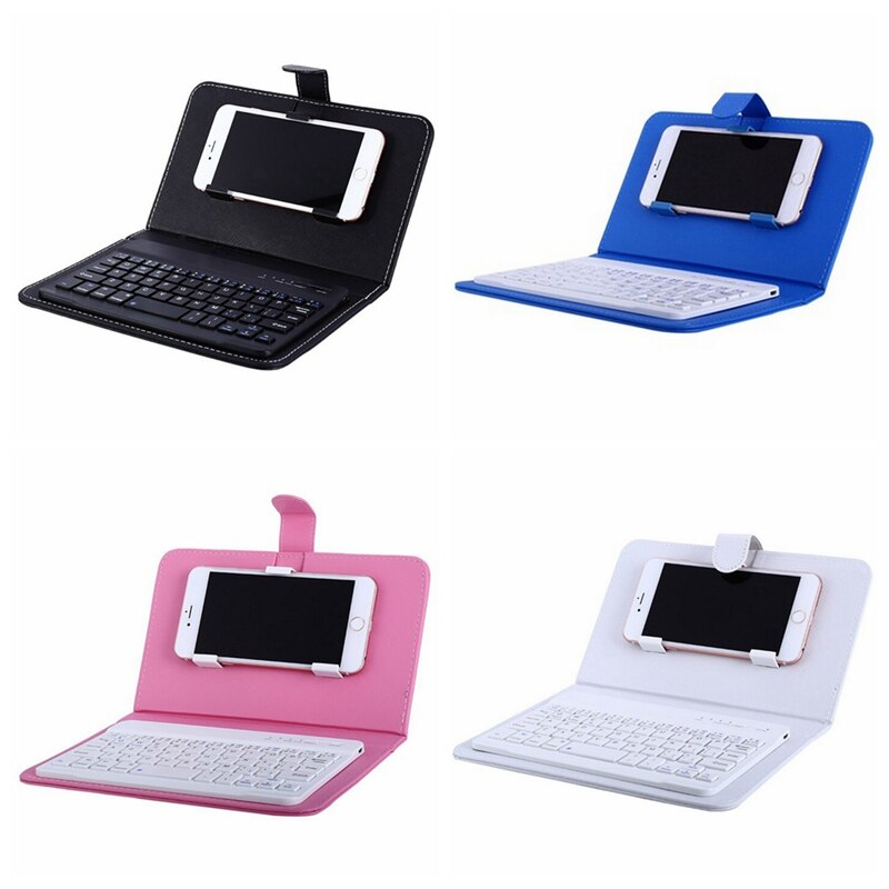 Draagbare Pu Lederen Wireless Keyboard Case Voor Het Beschermen Van Mobiele Telefoons En Bluetooth Toetsenborden Voor Smartphones