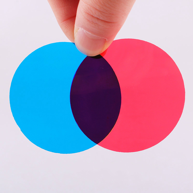 Trichromatic Filter Three Primary Colors Transparent Sheet 90mm RGB Filter Physical Optics Experiment Teaching Equipment