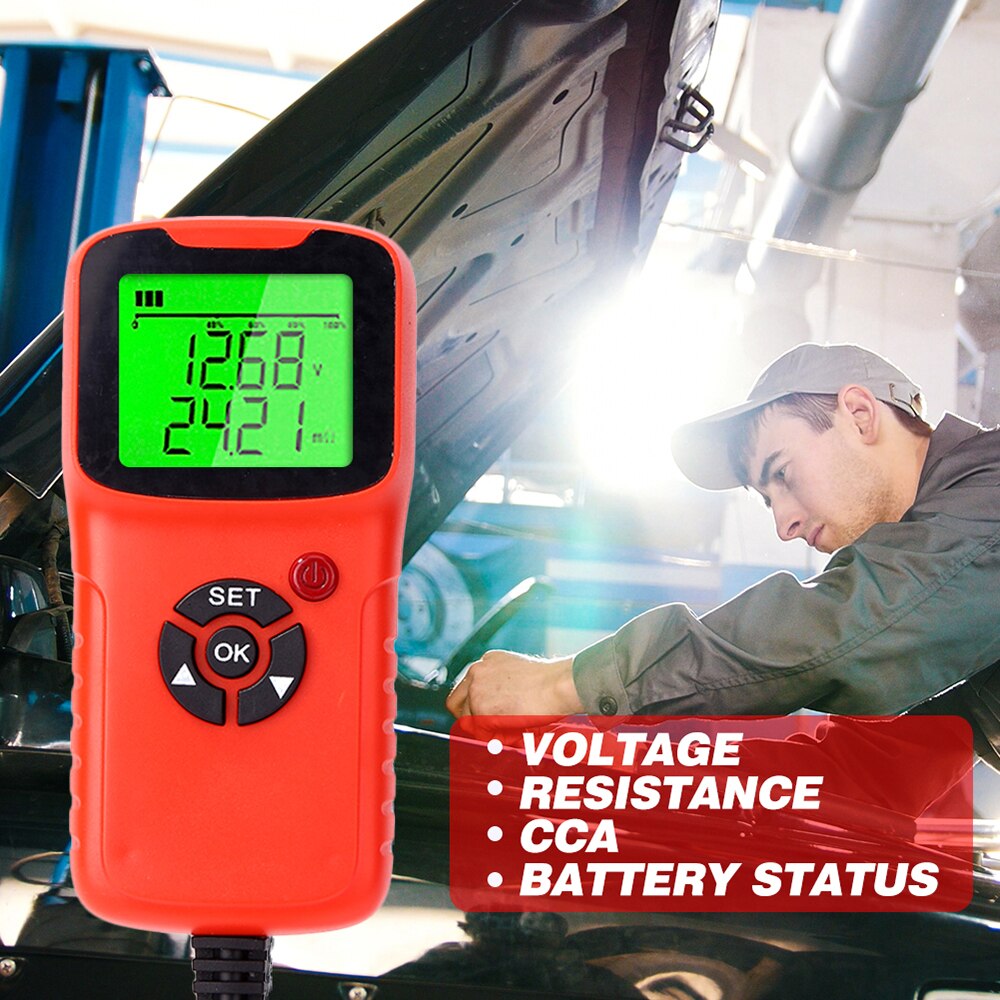 Kkmoon bilbatterilader tester analysator 12v 2000 cca batterispenningstest ladekrets tester