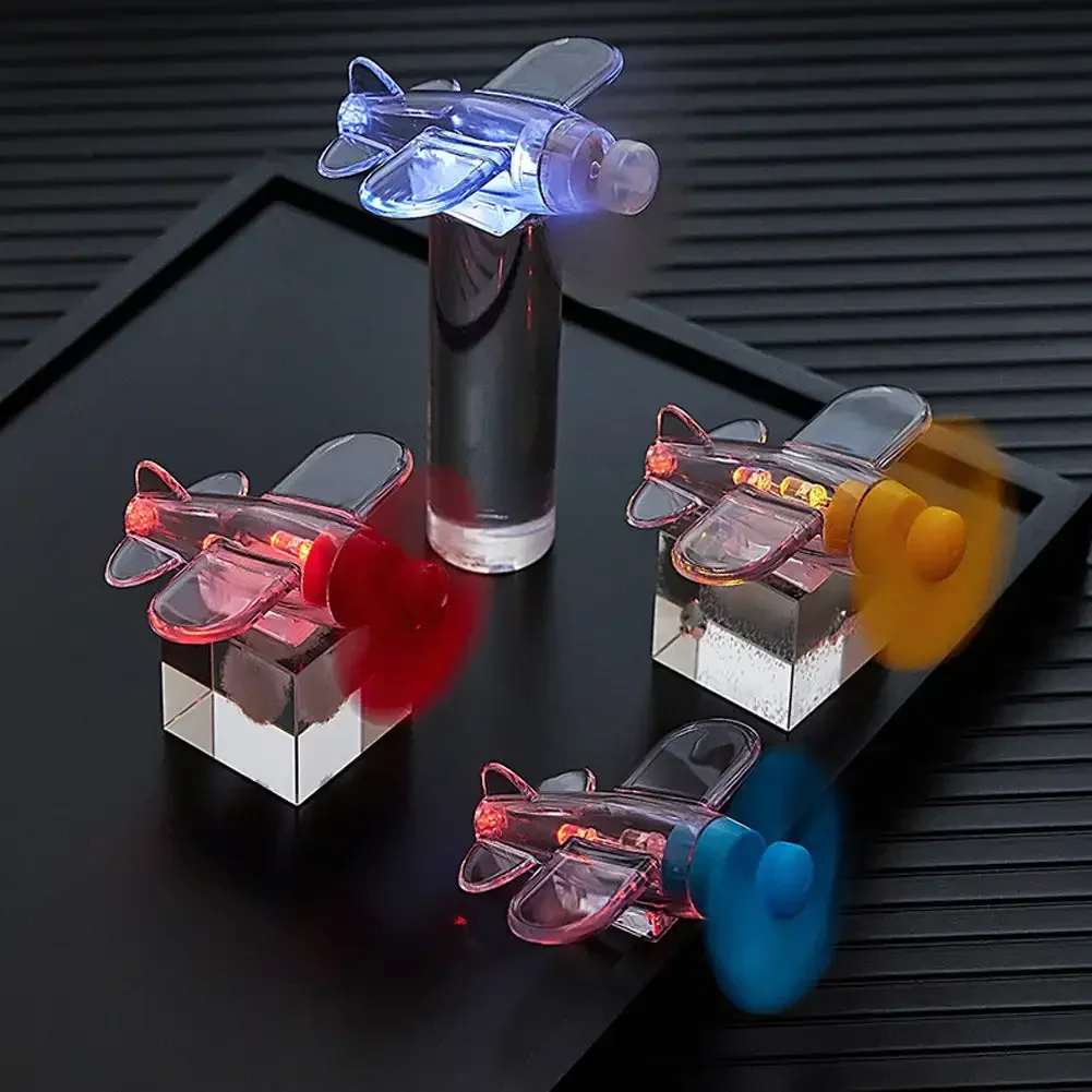 Rotatable Airplane LED Light Motorcycle Wind Powered LED Decoration Light Car Interior Ornaments Bikes Bicycle Decor Light