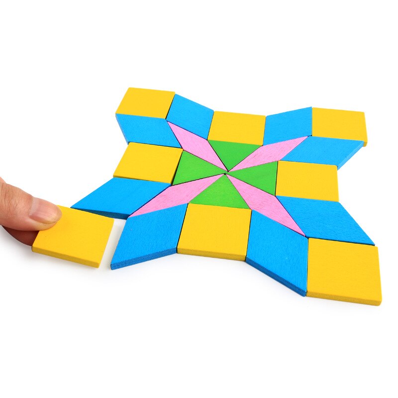 Geometric Shape Puzzle - Wood - 20x20x4cm - Color & Number Recognition - Educational Toy for Kids > 6 Years