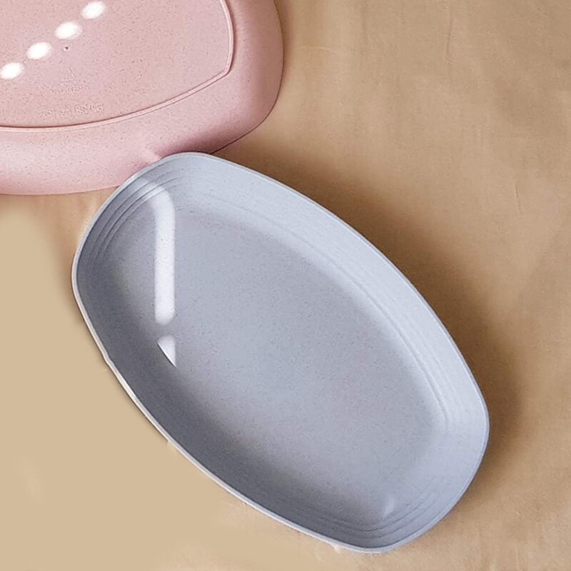 Lightweight & Reusable Wheat Straw Plastic Plates A Set of 4