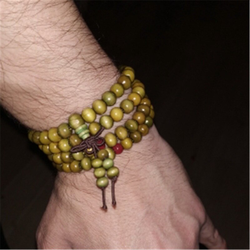 Wwlb prijs natuurlijke sandelhout mannen om lotus sieraden gebed pulsera hombre houten kralen rozenkrans armband voor vrouwen: Groente