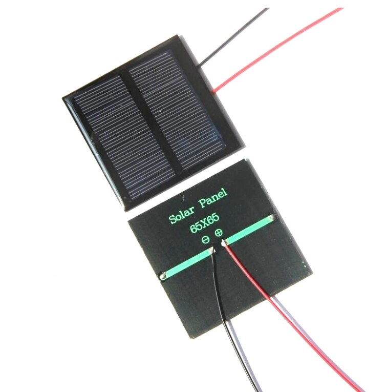 0.6w 5.5v solcelle polykrystallinsk solcellepanel diy solcellepanel lader med 15cm kabel ledningslampe 65*65*3mm