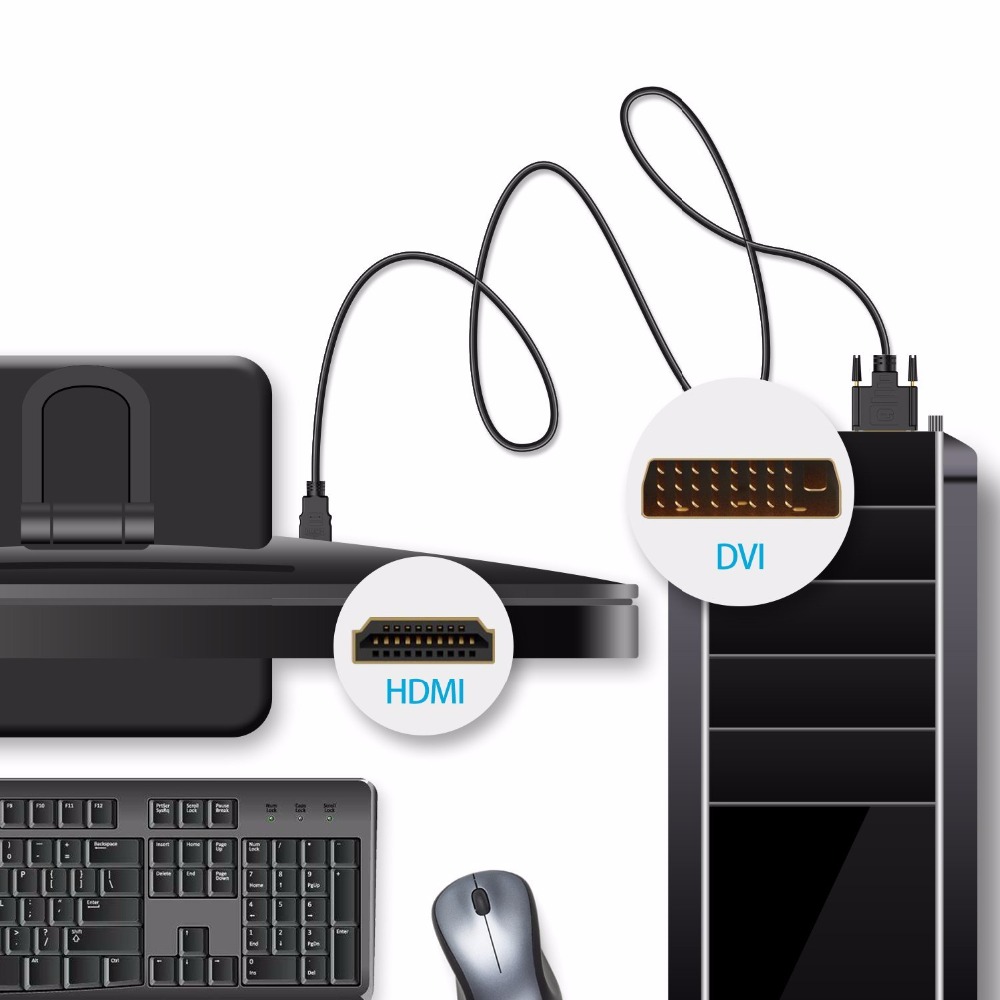 1m 1.5m 2m 3m 5m HDMI-compatible to DVI DVI-D cable 24+1 pin adapter cables 1080p for LCD DVD HDTV XBOX PS3 High speed cable