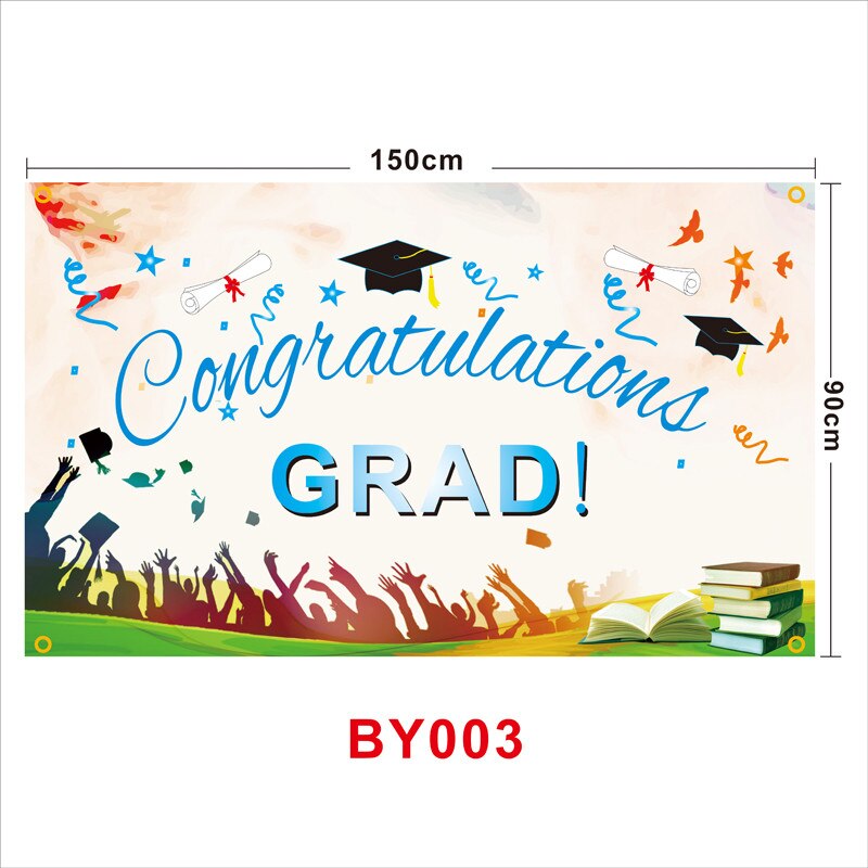 Party Photo Booth Props Congrats Grad Sign Banner Graduation Party Wall Banner Photo Booth Accessories: BY003