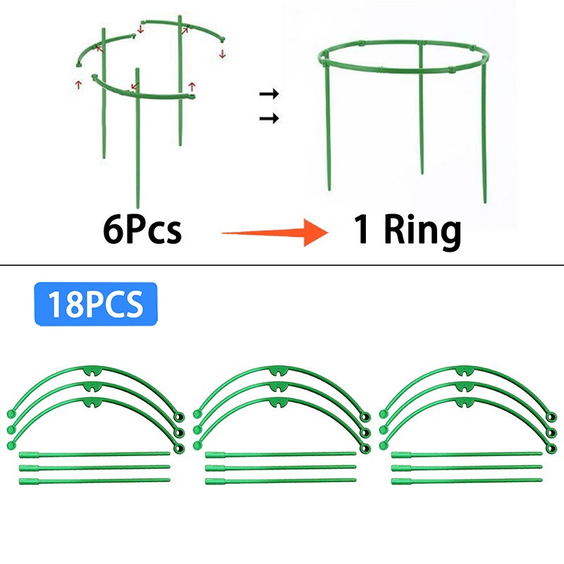 Piquets de Support pour plantes, treillis demi-cercle pour plantes en pot, bonsaï, Support de fleurs de vigne, Clips à tige fixe, outils de jardinage, 6 à 36 pièces: Or