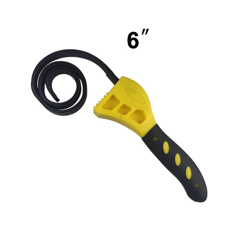6inch Multi-Purpose Belt Strap Wrench Oil Grid Filter Rubber Pipe Cartridge Filter Canister Belt Strap Wrench: YELLOW