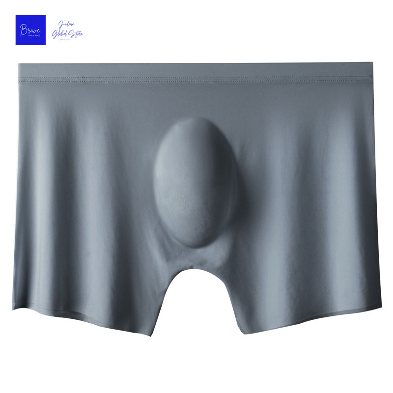 1pc herreboksershorts issilke herretruser sømløse sexy undertøy herretruser truser mannlige antibakterielle pustende truser: Xxxl / Grå