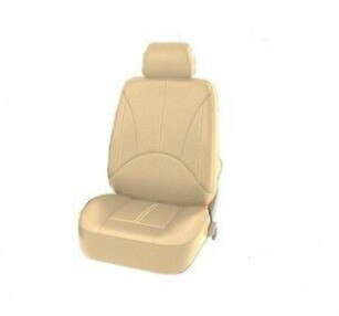 4 stk /9 stk universal auto sædebetræk til biler stol front bag nakkestøtte betræk 4 sæson bil pu læder sort brun: 1 sæde-beige