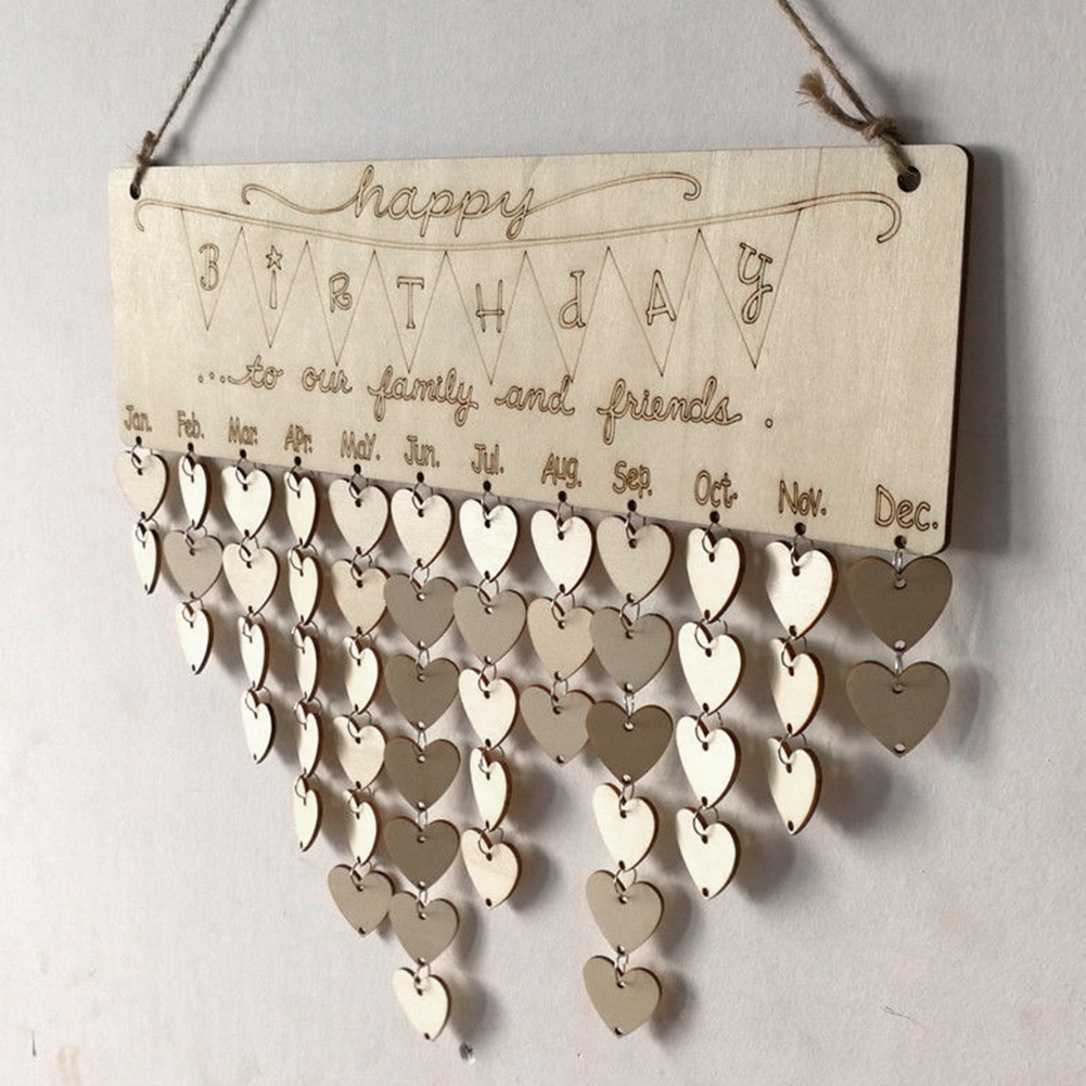 DIY Birthday Date Reminder Board Perpetual Wooden Craft Event Calendar