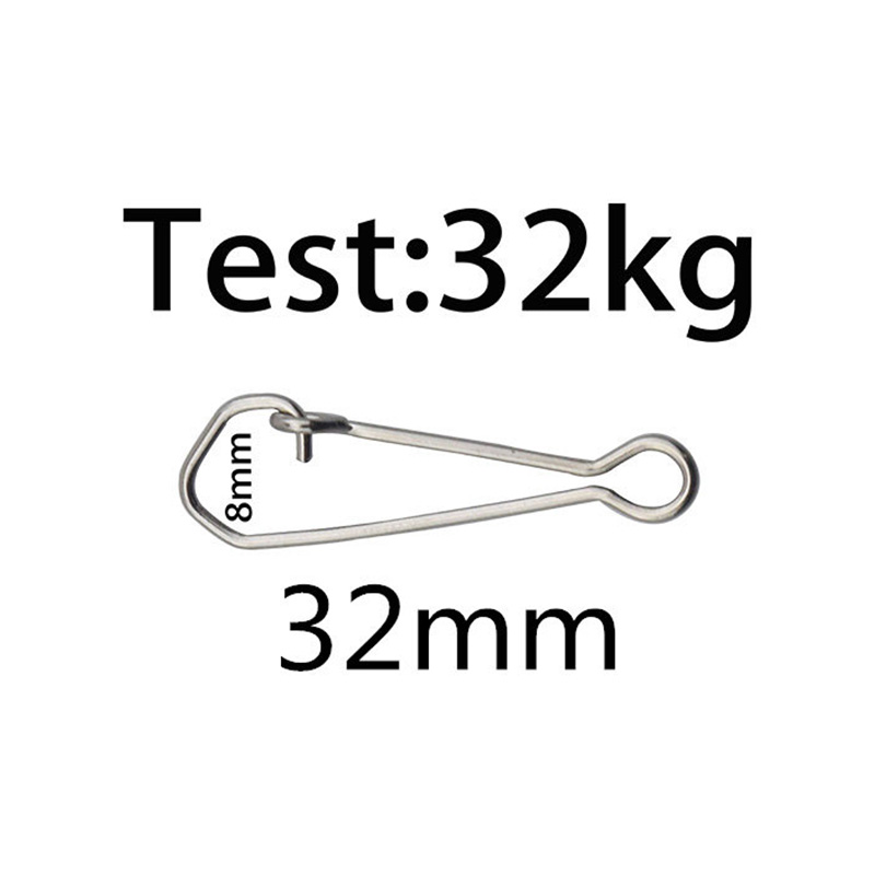 100 stk / mye fiskekontakt pin peiling rullende svingbart rustfritt stål med snapp fiskekrok lokke takle kontakt snapp pesca: Størrelse 32mm