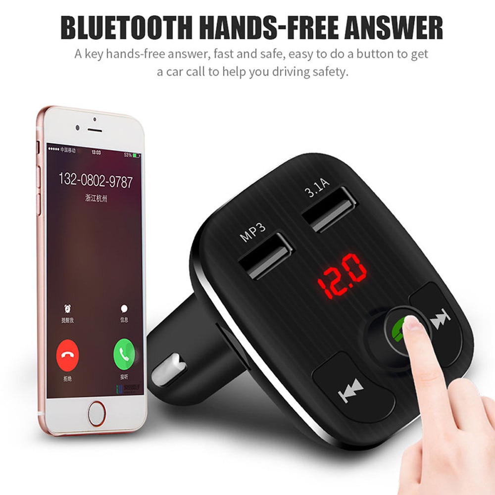 107/5000 Bluetooth FM del modulador del transmisor kit de manos libres para coche adaptador de Radio MP3 jugador Dual del cargador del USB