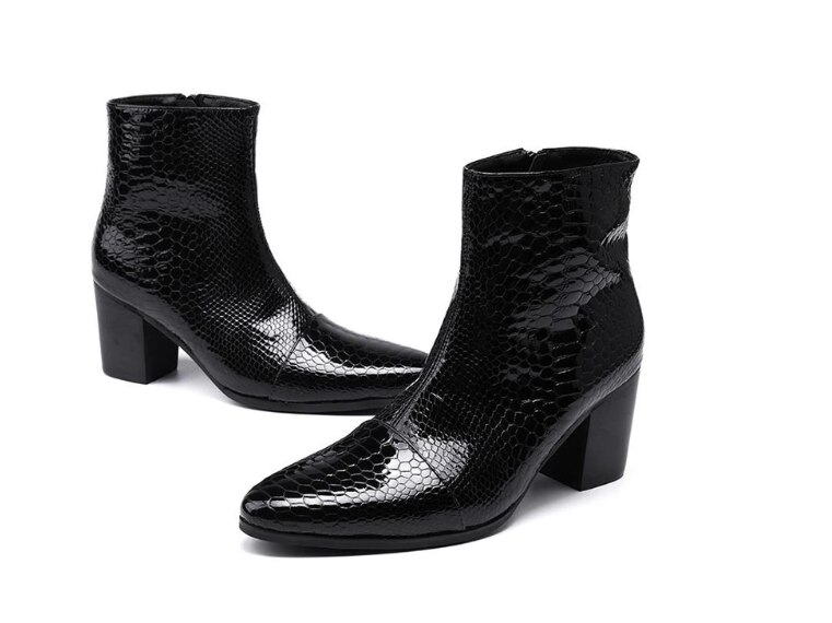 Herrskor fashionabla nit chelsea boot pu läder handgjorda formella snygga västernstövlar för vinter zapatos de hombre 4 m 833