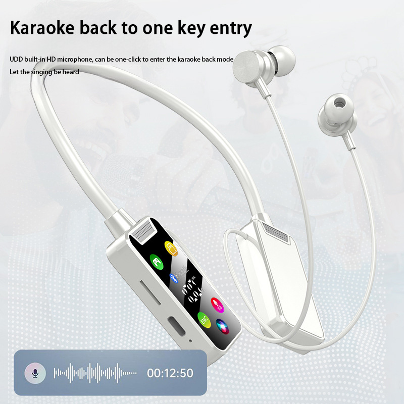 Auriculares inalámbricos Bluetooth 5,4, cascos con pantalla LED HD para colgar en el cuello, auriculares con sonido HiFi, auriculares inalámbricos con banda para el cuello, juego deportivo