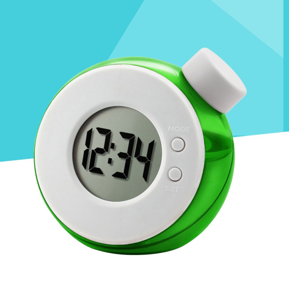 1pc Water Energy Clock LED Display Clock Water Jar Clock Eco-Friendly Clock No Battery Include (Red Black Green Blue): Green