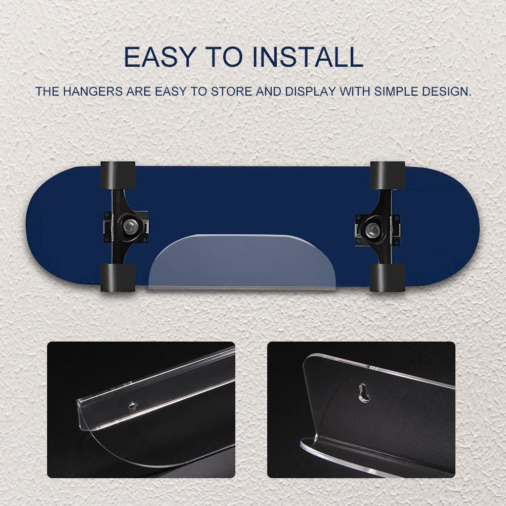 Skateboard beslag opbevaring væghængende let at installere væg rack mount til opbevaring af snowboard longboard skate