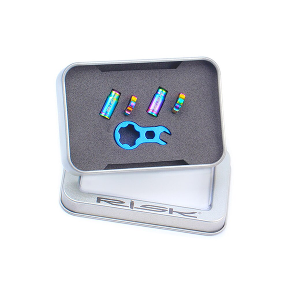 Fiets Ventieldopje Titanium Legering Racefiets Amerikaanse/Frans Ventiel Bedekt Protector Tyre Stofdicht Moer Cover Fietsen Accessoires: MulticolorFrenchTool