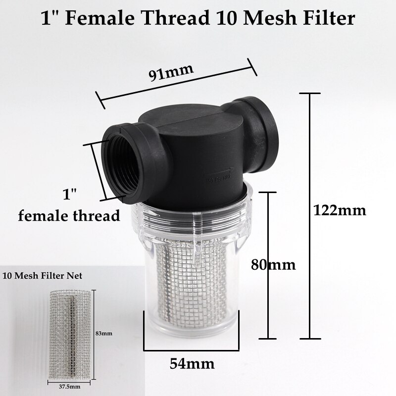 1/2 3/4 1 Inch Garden Watering Filter Pond Irrigation Filter Aquarium Fish Tank Water Pump Strainer 10~80 Mesh Filter Screen: 1 Inch 10 Mesh