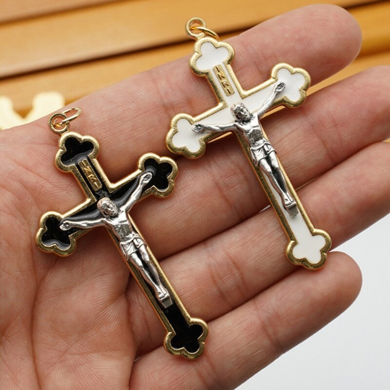 5.5Cm Legering Kruis Hanger Rosarios Catolicos Accessoires Religieuze Sieraden Cruz Borstvinnen Articulos Religiosos Catolico Kruisen