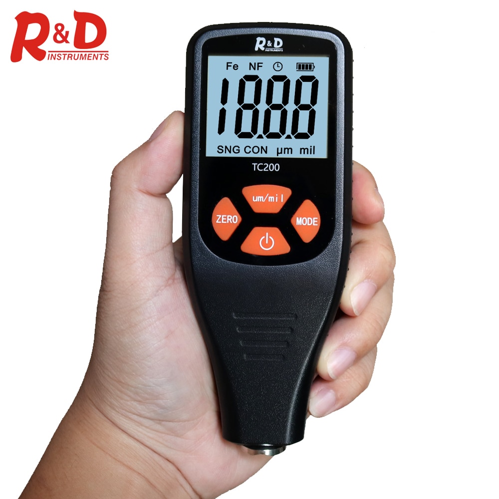 R & D Auto Verf Laagdiktemeter 0.1 Micron/0-1500 Laagdikte Tester Meten Fe/nfe Russische Handleiding Verf Tool TC200