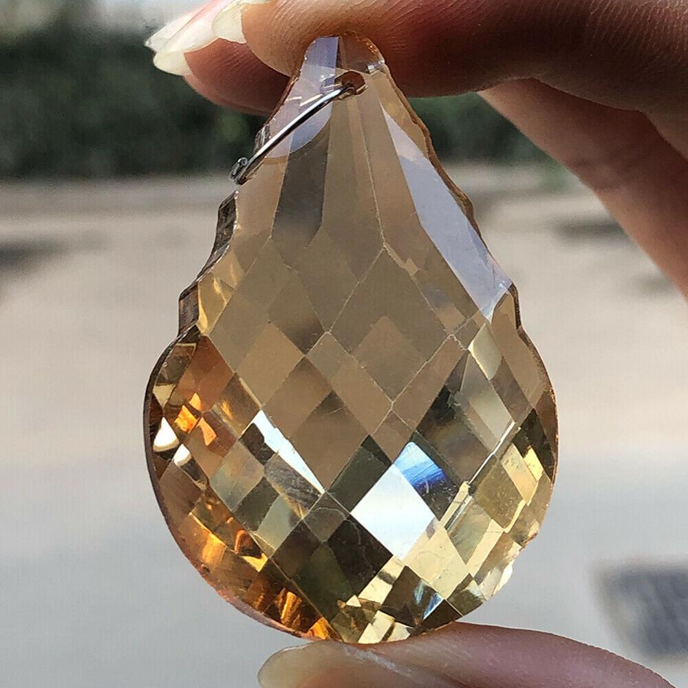 10pc 50mm champagne kristallkrona prisma ljus del hängen diy suncatcher crystal