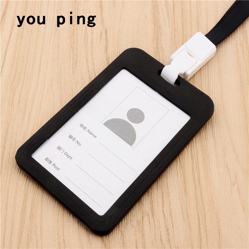 Lanyards korthylse kredittkort merket holder lanyards badge holder sykepleier navneskilt id merke holder id kort holder: Svart