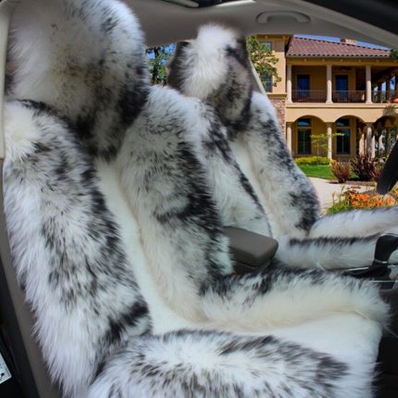 1 pièces 100% naturel fourrure australien en peau de mouton couverture de siège de voiture cheveux longs universel coussin siège de voiture protecteur fourrure housse de siège