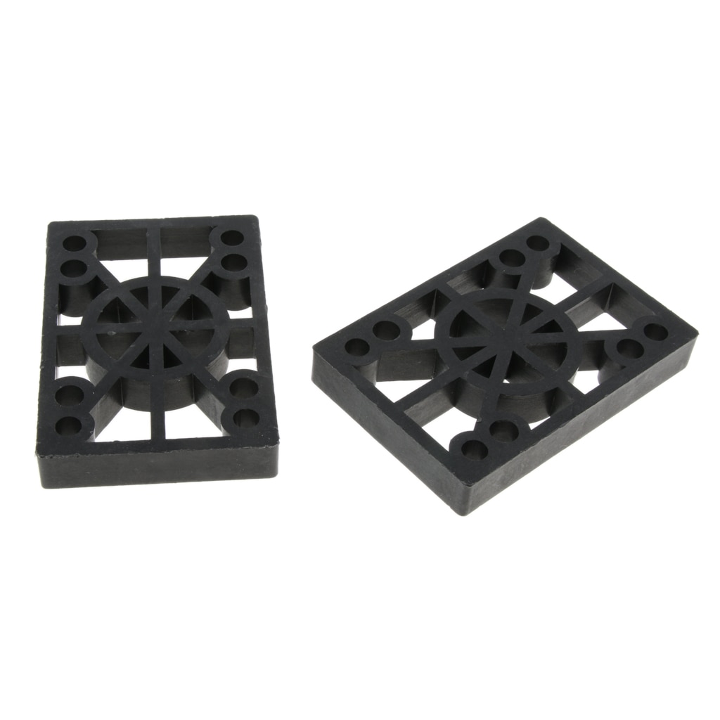 2 Pcs Skateboard Riser Pads Longboard Rise Pads, Soft Longboard Shockpads, 12mm, Black