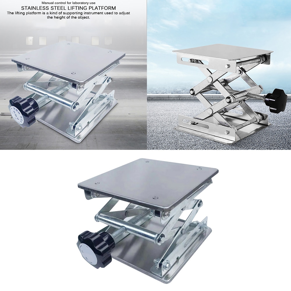 Rustfrit stål aluminiumsfræser løftebord træbearbejdning gravering lab løftestativ rack lift platform