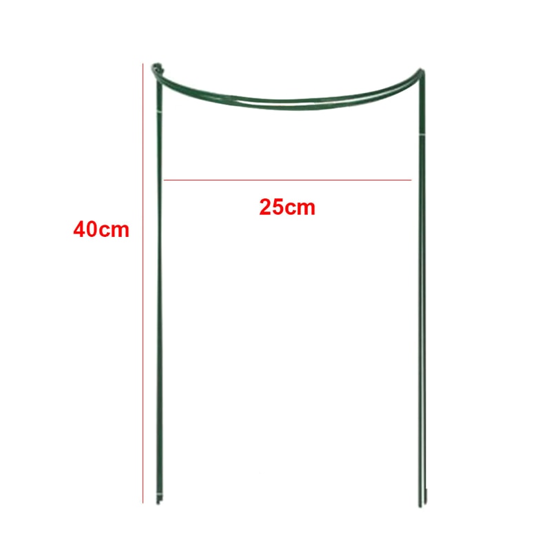 2 Pcs Garden Bracket Fence Flower Plant Support Stakes Semi Circular Metal Frame for Garden K888