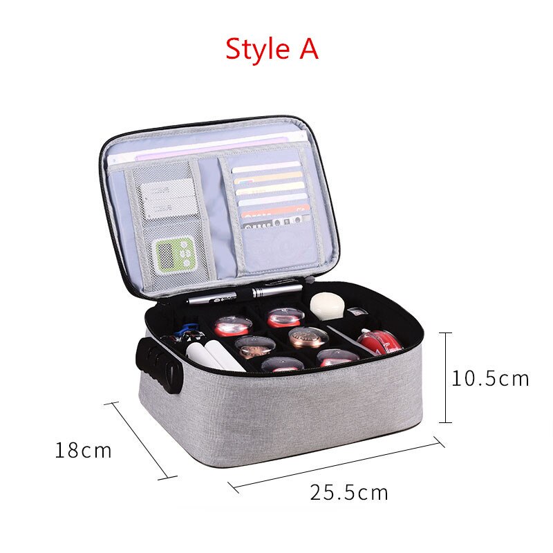 Portable Official Seal Storage Briefcase Multifunction Office Stamp Organize Bag Business Trip Code Lock Insurance Pack Supplies: Style A Gray