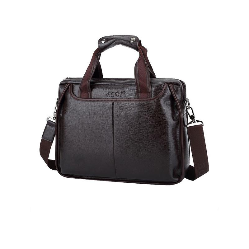Hommes affaires mallette sacoche ordinateur portable sac bandoulière messager sac à main ordinateur de bureau en cuir ordinateur portable sacs pour homme Documents sac: Marron