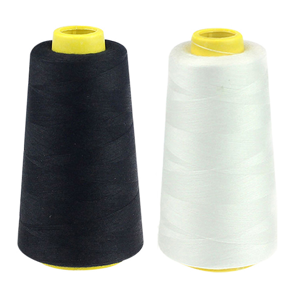 2pcs 2300 yards Strong and Durable Sewing Threads for Sewing Polyester Thread Clothes Sewing Supplies Accessories White Black: Dark Grey