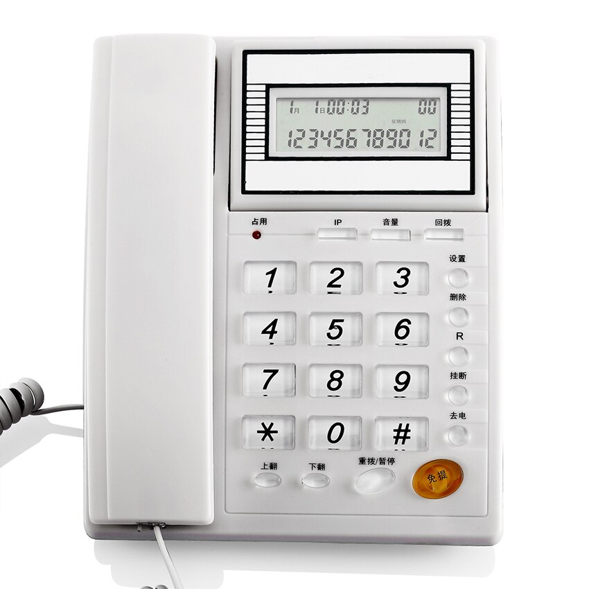 Tilt Display Vaste Telefoon Met Caller Id, Handsfree Bellen, Automatische Ip, bedrade Vaste Telefoon Voor Home Hotel, Wit, Zwart