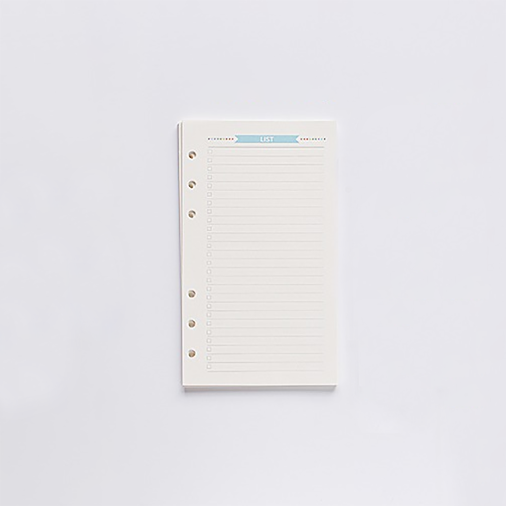 40 Sheets A5/A6 6 Ring Binder Refills Notebook Inner Pages Weekly Monthly Planner To Do List Loose Leaf Binder c: A6 To Do List