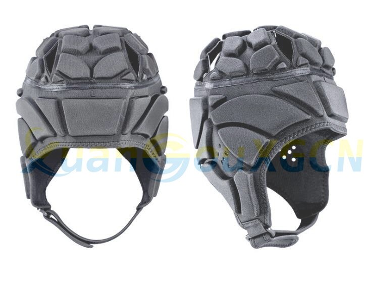 Menn kid hockey tank cap yrke fotball fotball keeper hjelm sport rugby cap head guard målvakt roller hat head protector: Svart l fit adlut