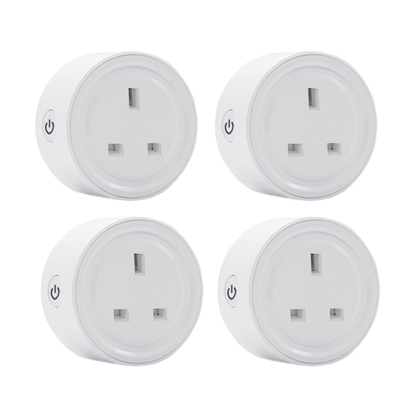 ZigBee Smart Home Socket Plug 10A UK Wifi Gateway Version Power Monitor Wireless Remote Socket Adaptor Work With Google Home: 4 PIECES