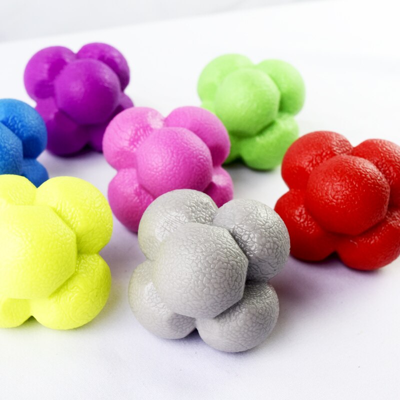 Silicagel Agile Gecoördineerd Reactie Oefening Fitness Training Bal 5.5Cm Zeshoekige Reactie Bal