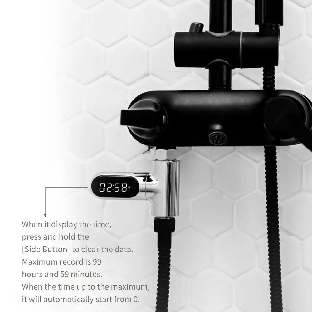 LED Display Water Shower Thermometer Self-Generating Electricity Water Temperature Monitor Energy Smart Meter thermometer
