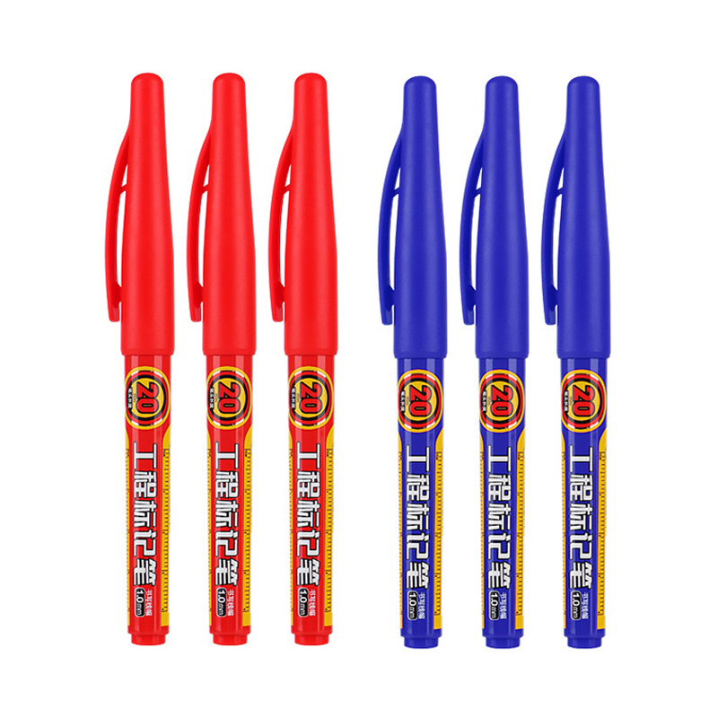 Stylo marqueur blanc pour trous profonds, longueur 2cm, stylo de charpentier, marquage fin dans le métal et le bois, feuille de bricolage, traçage de carreaux de céramique, 6 pièces/ensemble: Clair