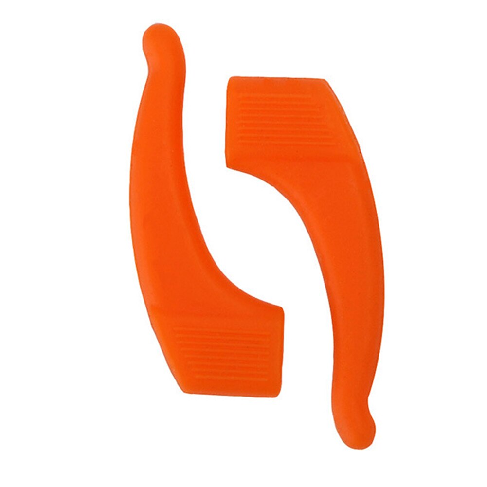 1Pairs Eyewear Anti Slip Siliconen Oorhaak Tempel Tip Houder Ogen Bril Accessoires Effen Kleur Anti Slip Oor Haken siliconen: Oranje