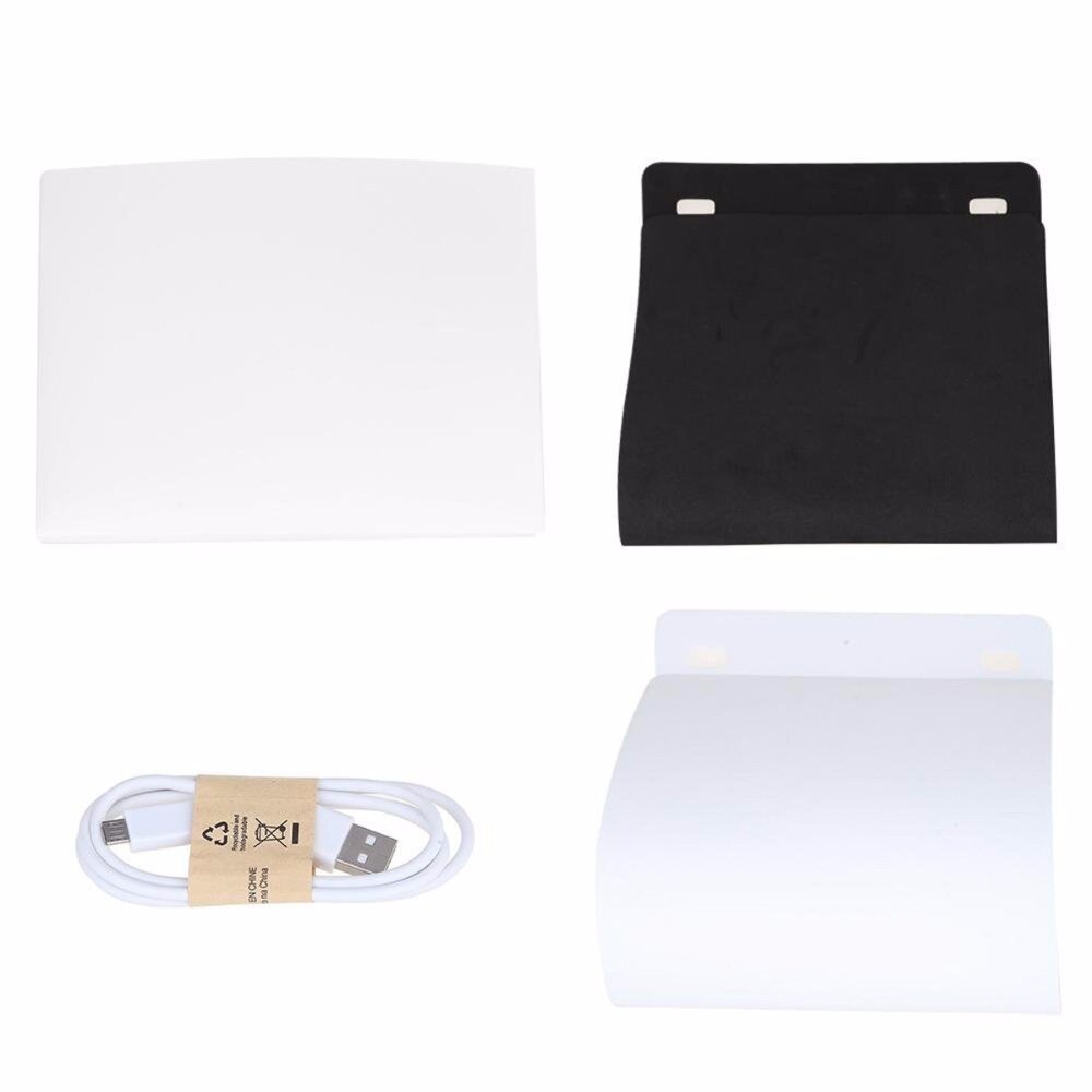 SOONHUA Mini Falten Leuchtkasten Fotografie Studio Softbox Tragbare LED Licht Weichen Kasten Zelt Bausatz für Telefon Hintergrund