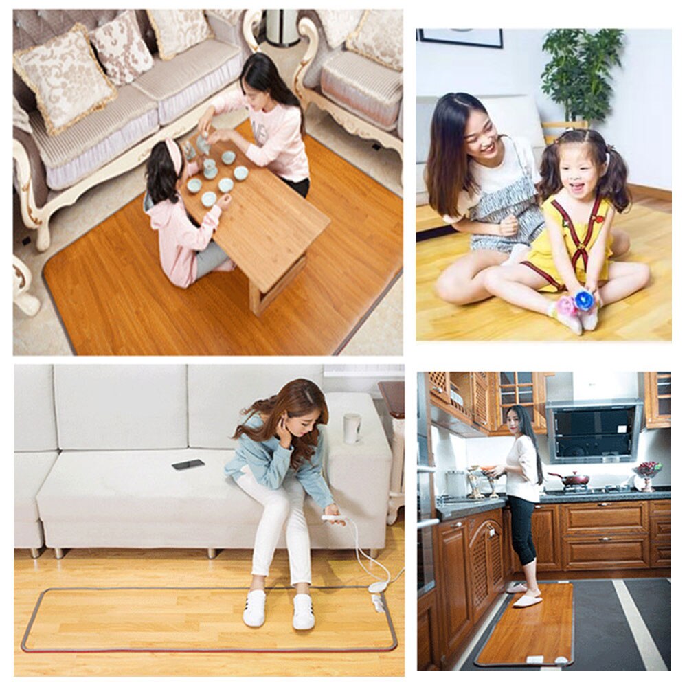 Electric Heating Pad 220v Thermal Feet Floor Heater Carpet Home Office Feet Cushion With Timing Temperature Control Function