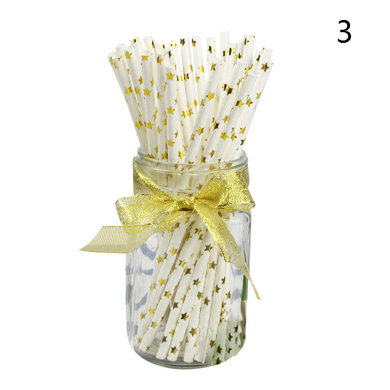 50 stuks papieren rietjes met stempelstreeppapier drinkrietjes voor verjaardagen, bruiloften, kerstfeestjes 2019 stuks