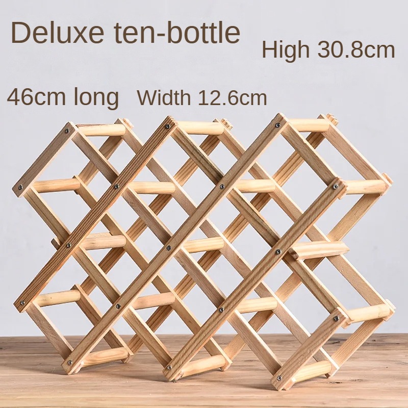 Stackable Wine Storage Shelves 3, 5, 6, 10 Bottles Wooden Wine Shelves Home Bar Utensils Wine Cabinets Bar Tools: Dark Khaki