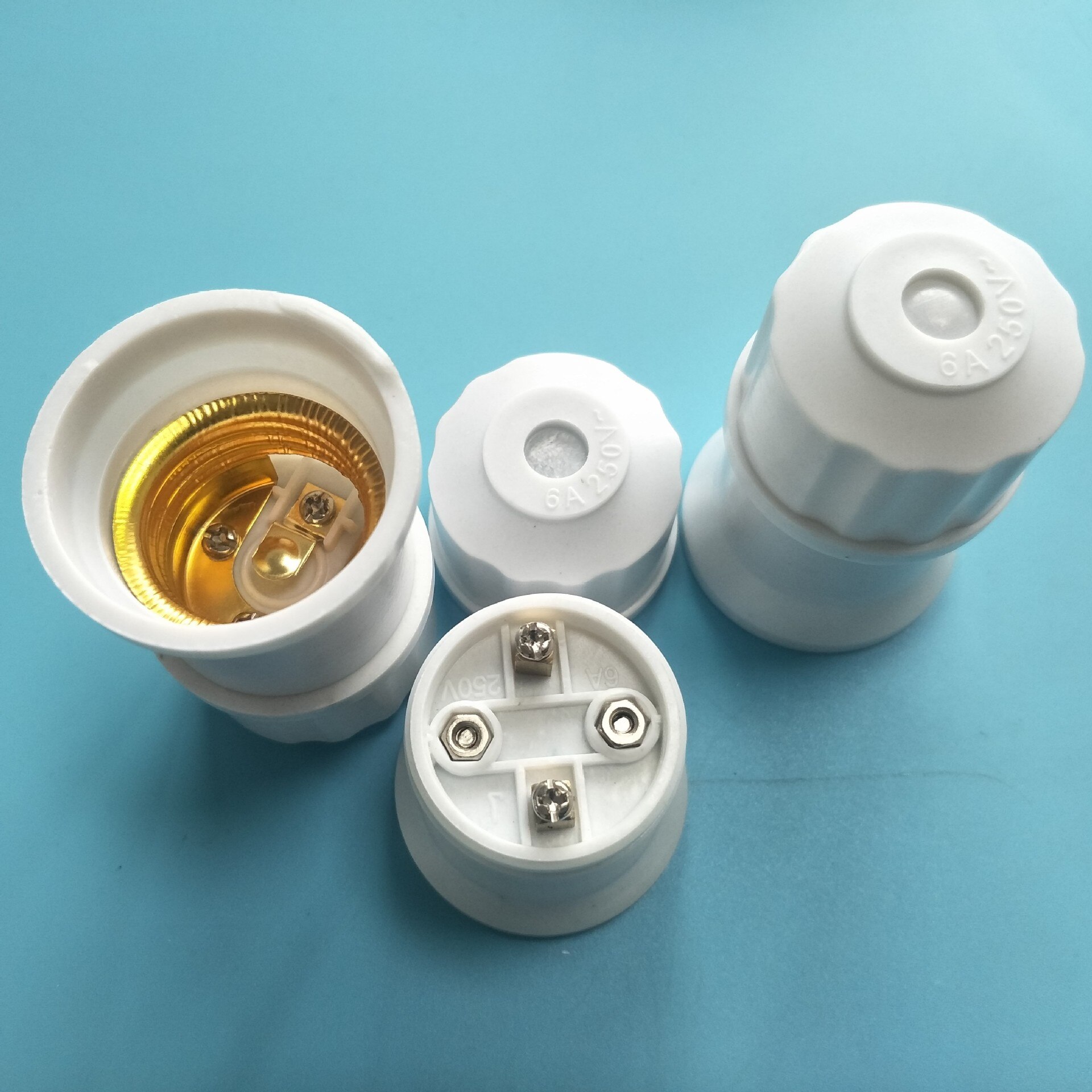 Surface mounted E27 screw mouth flat lamp holder, bakelite pure copper lamp holder, corridor, bedroom, high temperature resistan: small