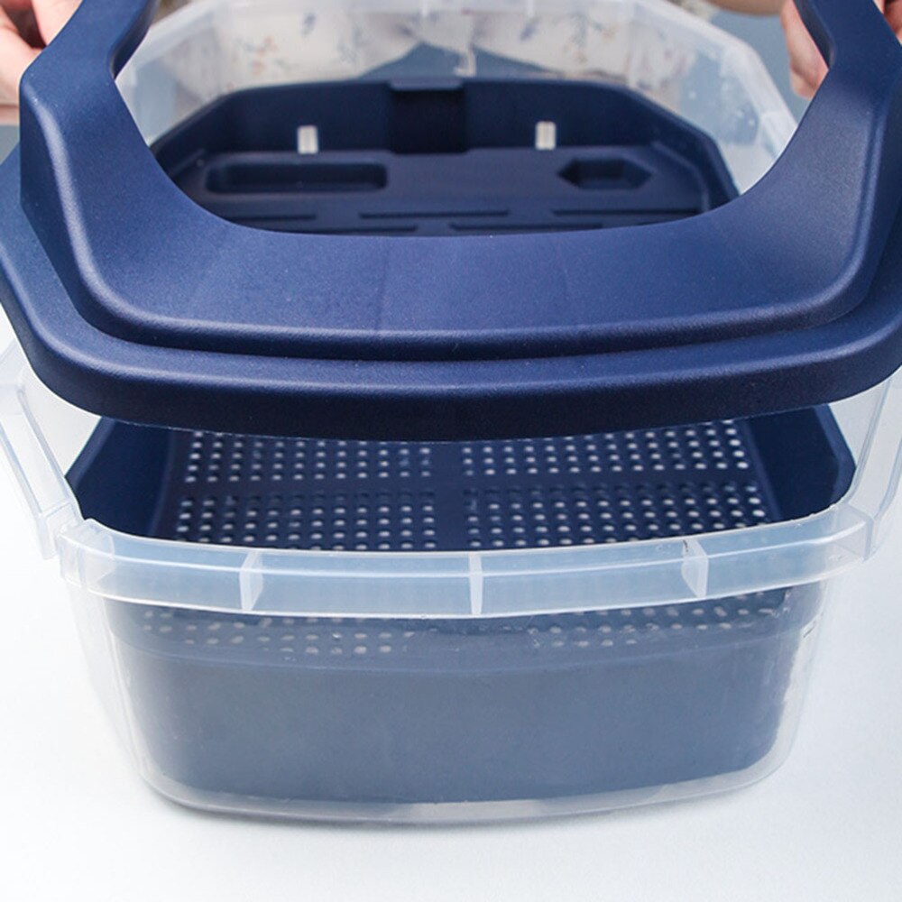 1PC Turtle Tank Plastic Durable Portable Triple Layer Bathing Box Container Feeding Holder for Tortoise